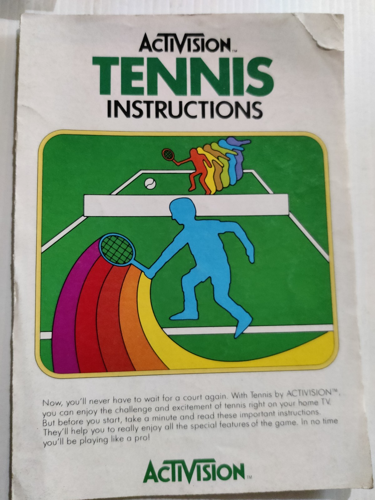 Tennis - Activision Atari 2600 Game Manual Instructions — photo 1
